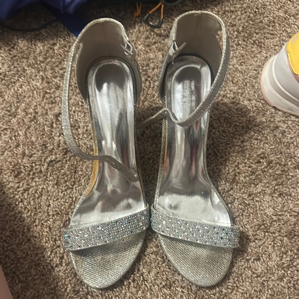 Elegant Silver Women's Heels
